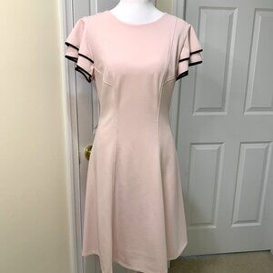 Tommy Hilfiger Dress Light Pink Size 10 Ruffle Short Sleeves Knee Length